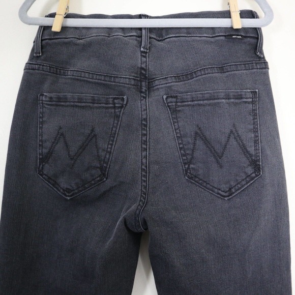 MOTHER Size 23 High Waisted Looker Ankle Fray Jeans Lighting Up Lanterns Black - Picture 8 of 11